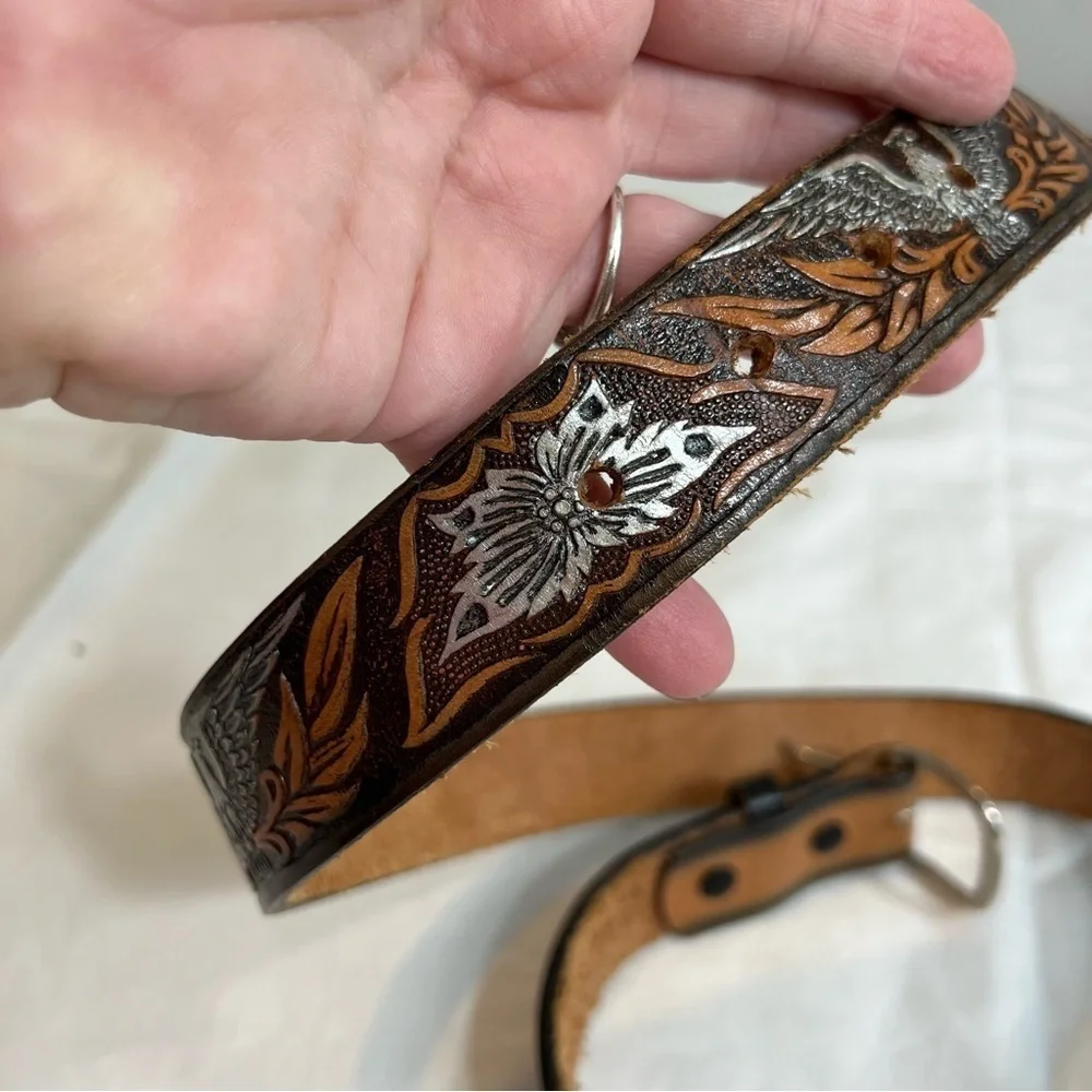Leather Dakota Belt Co Keith eagle embossed belt size 36